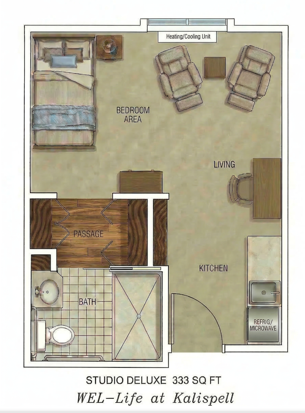 Studio Deluxe floor plan